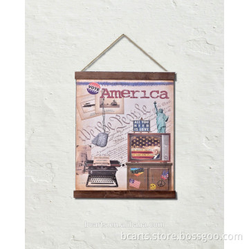 Hot wall decoration America cord wall canvas hanging ,canvas printing